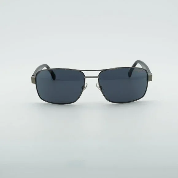 CARRERA 8063/S 0KJ1 IR Sunglasses Ruthenium Rectangle Frame, Grey Lenses